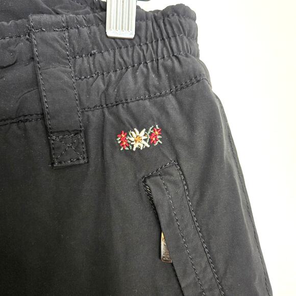 Womens Postcard Black Floral Embroidered Logo Snow Ski Pants US Size 10 - Picture 11 of 12